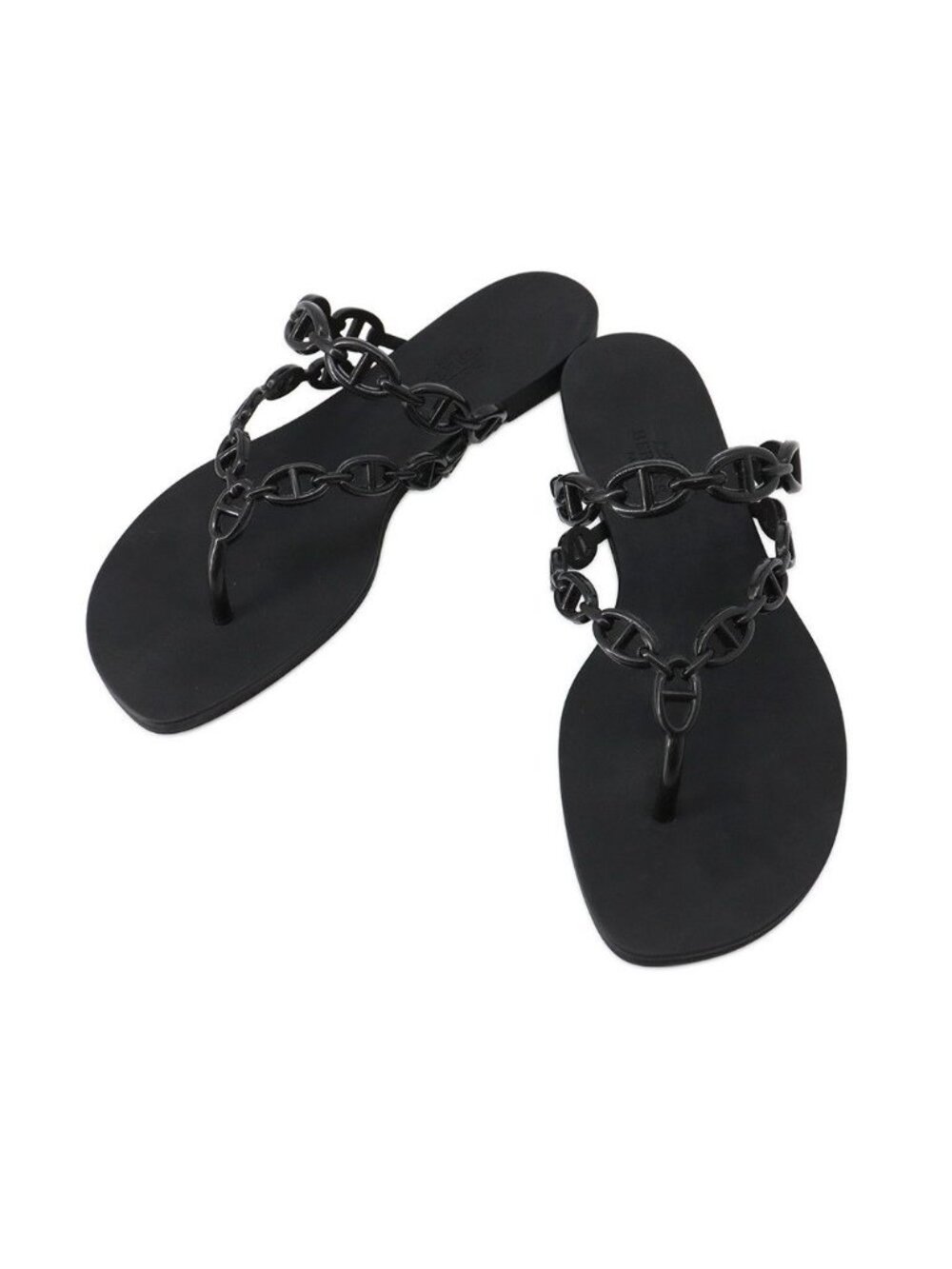Hermes Sandals Island Rubber Shoes Black